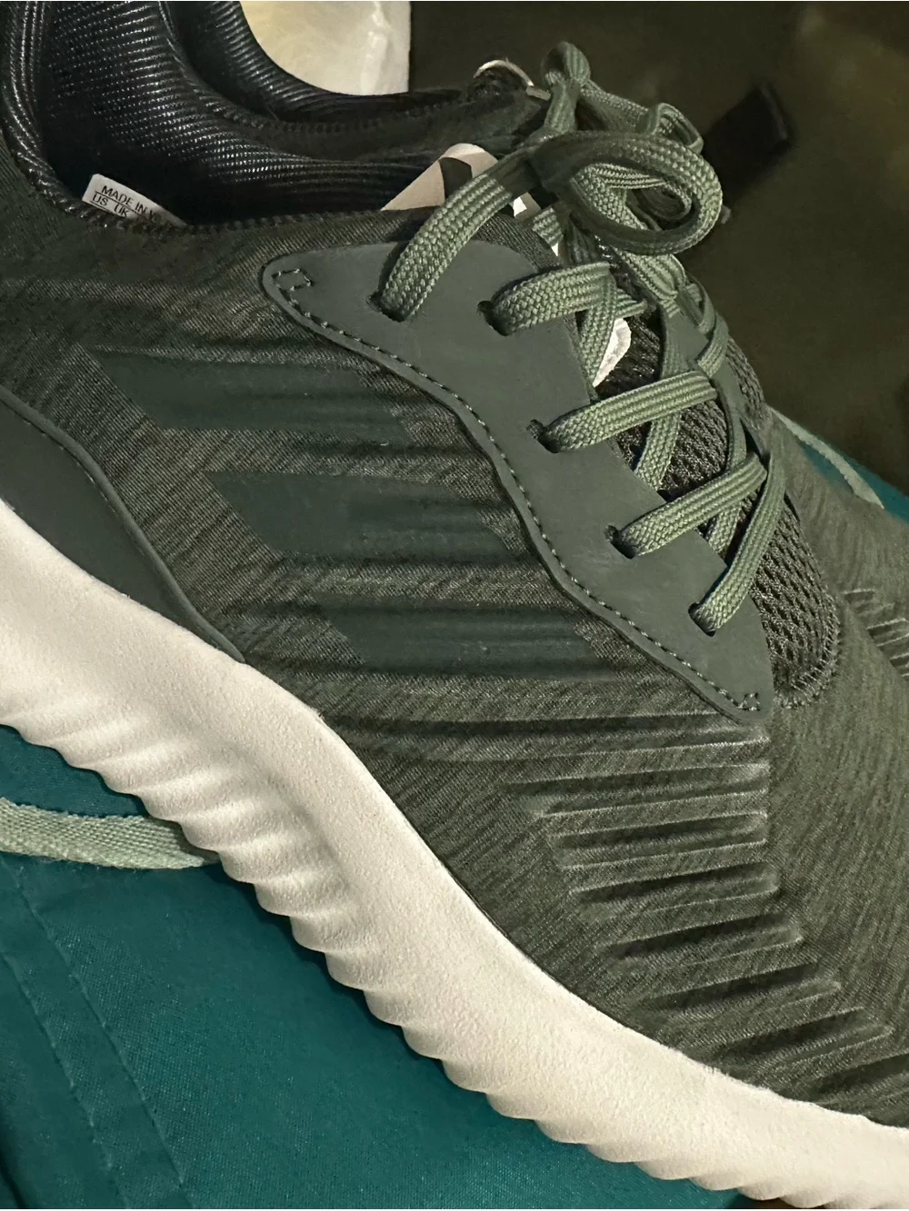Men's Adidas Alpha Bounce RC Olive Green Athletic Sneakers - Brand Unspecified